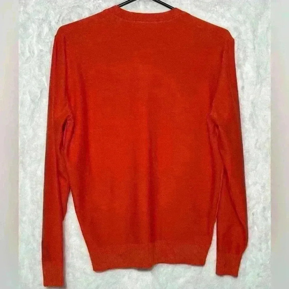 Callaway Orange Sport Golf Knit V Neck Mens PGA Sweater Logo Small Casual Bright - Picture 2 of 7